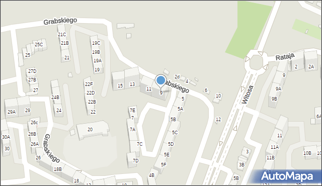 Katowice, Grabskiego Władysława, 9, mapa Katowic