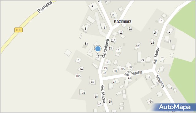 Kazimierz, Grudniowa, 12, mapa Kazimierz