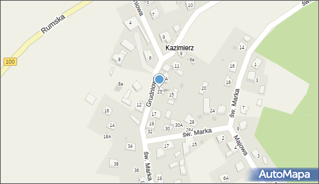 Kazimierz, Grudniowa, 13, mapa Kazimierz