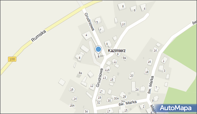 Kazimierz, Grudniowa, 6, mapa Kazimierz