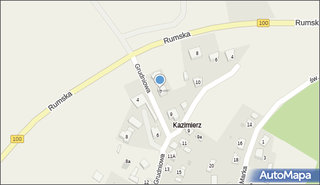 Kazimierz, Grudniowa, 7, mapa Kazimierz