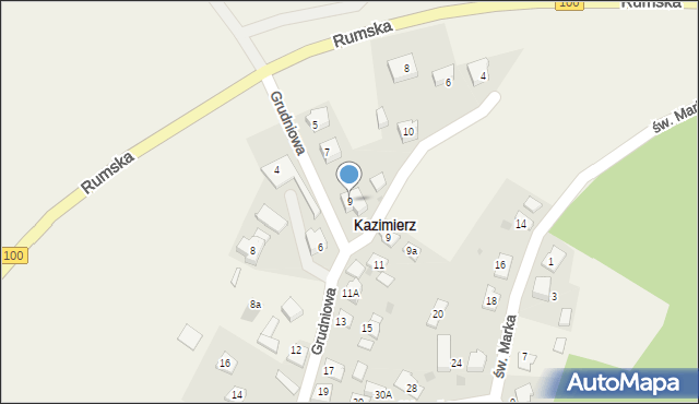 Kazimierz, Grudniowa, 9, mapa Kazimierz