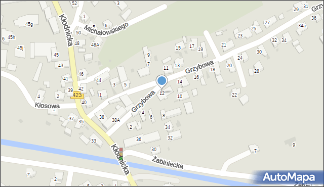 Kędzierzyn-Koźle, Grzybowa, 12, mapa Kędzierzyna-Koźle