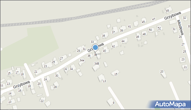 Kędzierzyn-Koźle, Grzybowa, 38, mapa Kędzierzyna-Koźle