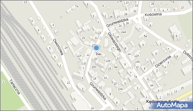 Kędzierzyn-Koźle, Grunwaldzka, 20b, mapa Kędzierzyna-Koźle