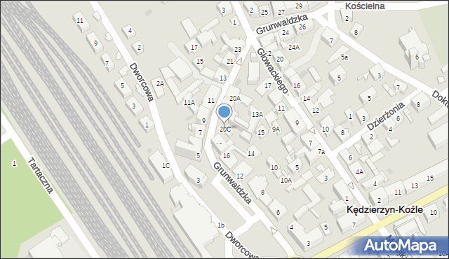 Kędzierzyn-Koźle, Grunwaldzka, 20C, mapa Kędzierzyna-Koźle