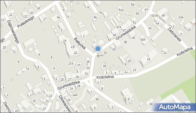 Kędzierzyn-Koźle, Grunwaldzka, 30, mapa Kędzierzyna-Koźle