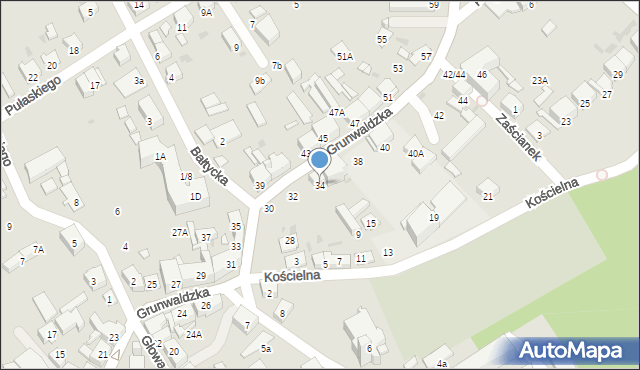 Kędzierzyn-Koźle, Grunwaldzka, 34, mapa Kędzierzyna-Koźle