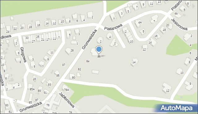 Kędzierzyn-Koźle, Grunwaldzka, 86, mapa Kędzierzyna-Koźle