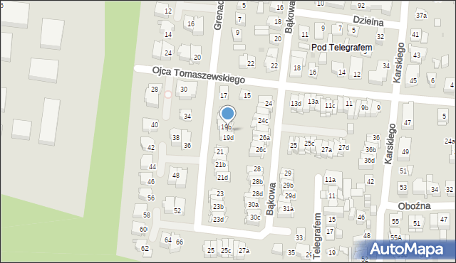 Kielce, Grenadierów, 19c, mapa Kielc