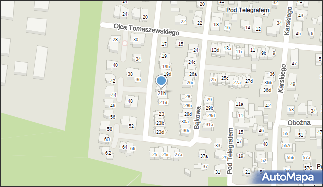 Kielce, Grenadierów, 21b, mapa Kielc