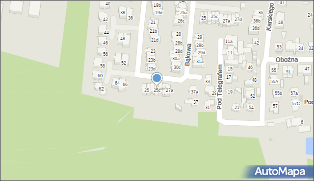 Kielce, Grenadierów, 25c, mapa Kielc