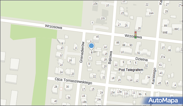 Kielce, Grenadierów, 5, mapa Kielc