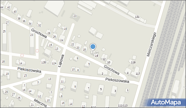Kielce, Grochowa, 16, mapa Kielc