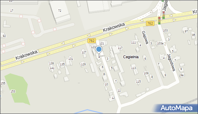 Kielce, Grzybowa, 4, mapa Kielc