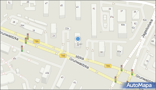 Kielce, Grunwaldzka, 22, mapa Kielc