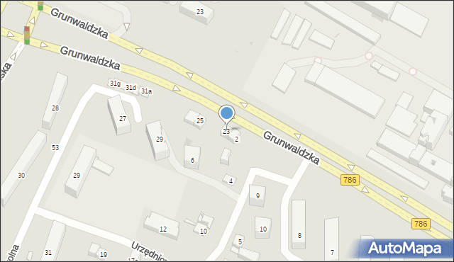 Kielce, Grunwaldzka, 23, mapa Kielc