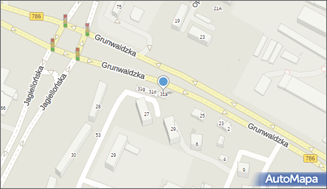 Kielce, Grunwaldzka, 31a, mapa Kielc