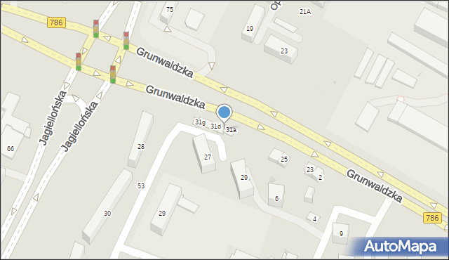 Kielce, Grunwaldzka, 31b, mapa Kielc