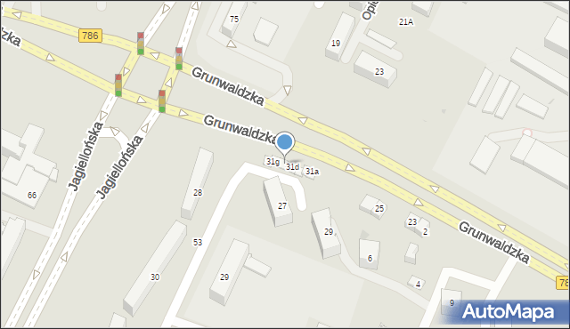 Kielce, Grunwaldzka, 31e, mapa Kielc