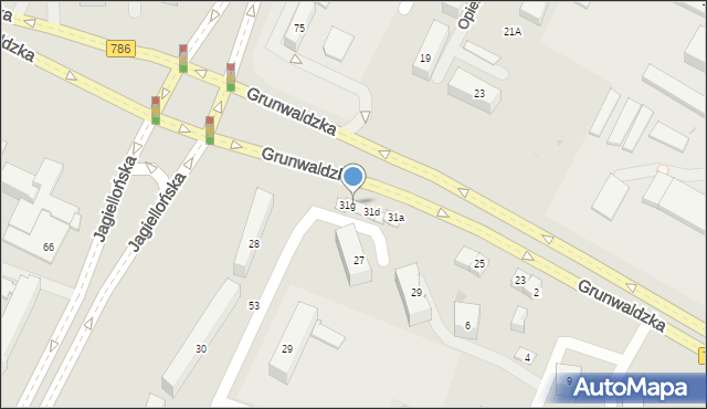 Kielce, Grunwaldzka, 31f, mapa Kielc