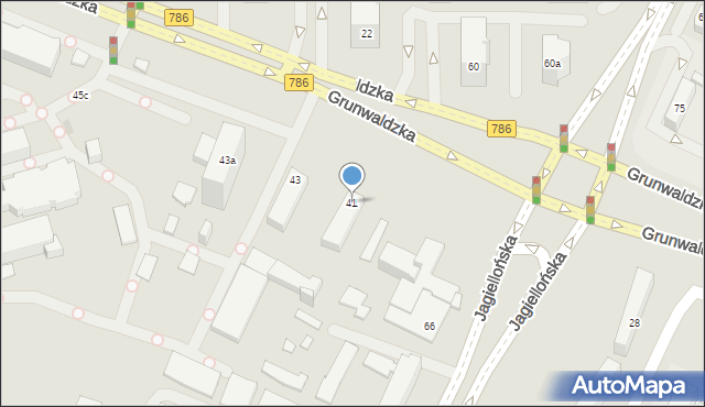 Kielce, Grunwaldzka, 41, mapa Kielc