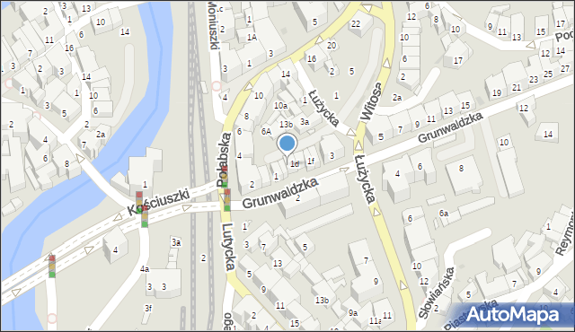 Kłodzko, Grunwaldzka, 1c, mapa Kłodzka