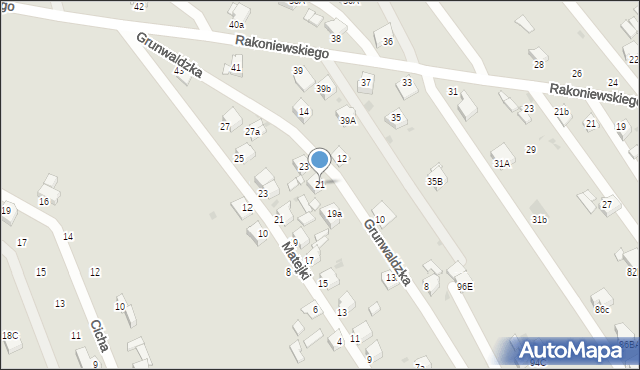 Knurów, Grunwaldzka, 21, mapa Knurów