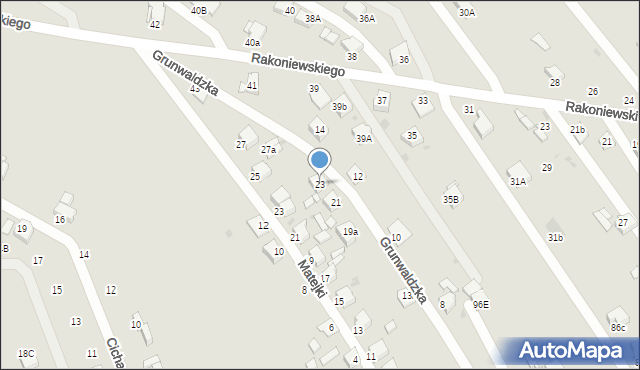 Knurów, Grunwaldzka, 23, mapa Knurów