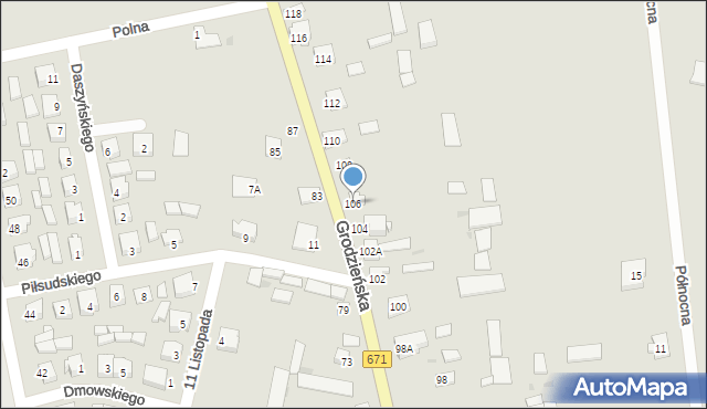 Knyszyn, Grodzieńska, 106, mapa Knyszyn