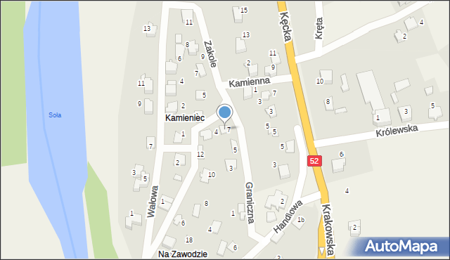 Kobiernice, Graniczna, 9, mapa Kobiernice