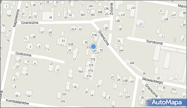 Kobyłka, Graniczna, 57D, mapa Kobyłka