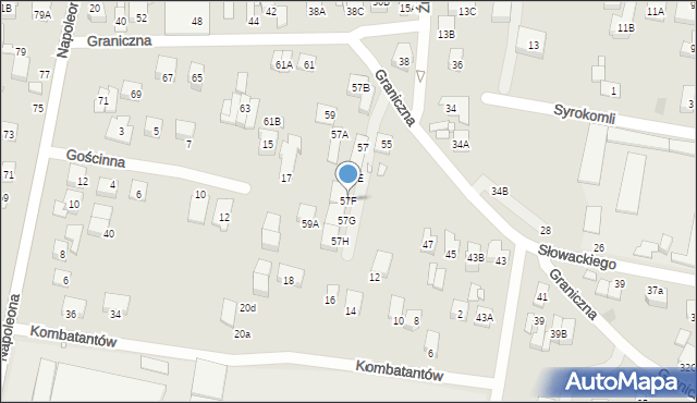 Kobyłka, Graniczna, 57F, mapa Kobyłka