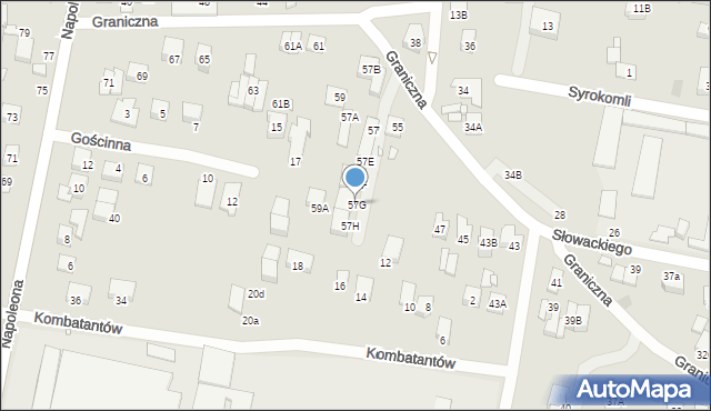 Kobyłka, Graniczna, 57G, mapa Kobyłka