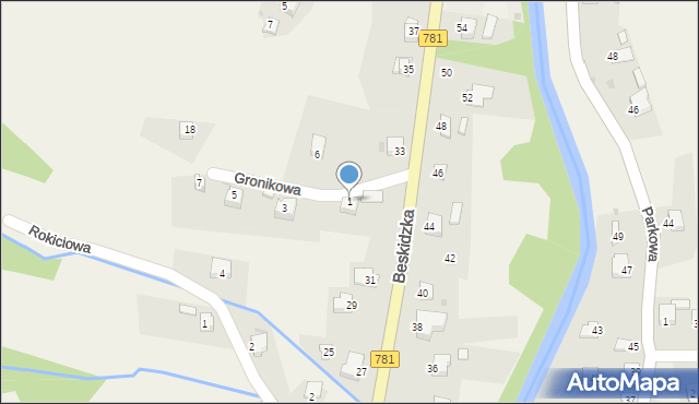 Kocierz Moszczanicki, Gronikowa, 1, mapa Kocierz Moszczanicki