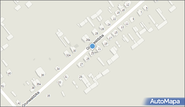 Kolno, Grunwaldzka, 23, mapa Kolno