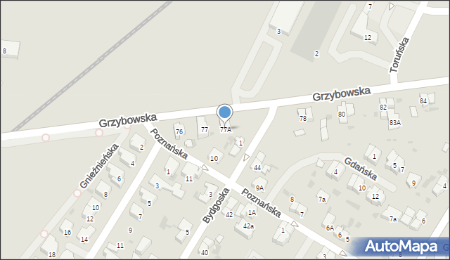 Kołobrzeg, Grzybowska, 77A, mapa Kołobrzegu