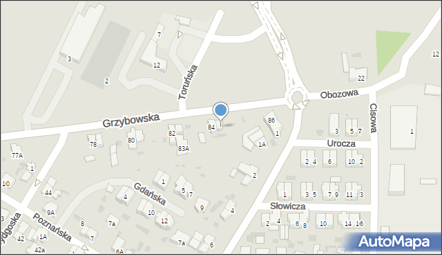 Kołobrzeg, Grzybowska, 85, mapa Kołobrzegu