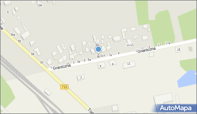 Koluszki, Graniczna, 5c, mapa Koluszki