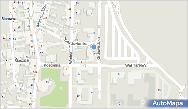 Konin, Grunwaldzka, 12, mapa Konina