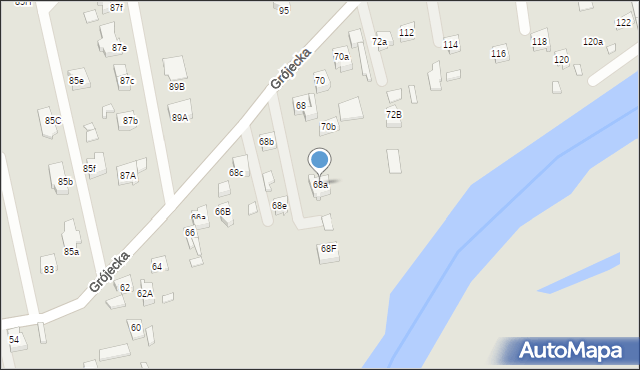 Konin, Grójecka, 68a, mapa Konina