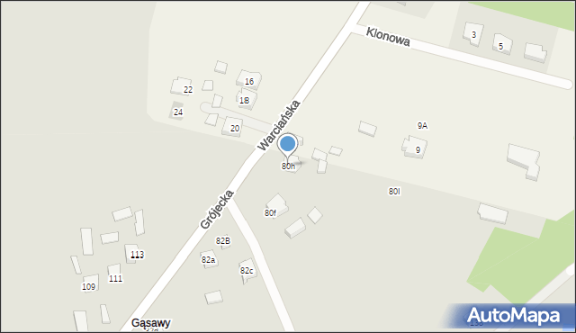 Konin, Grójecka, 80h, mapa Konina