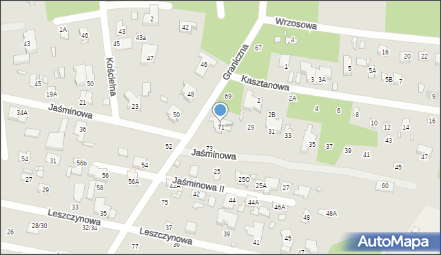 Konstancin-Jeziorna, Graniczna, 71, mapa Konstancin-Jeziorna