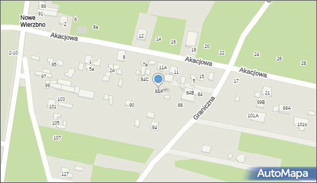 Konstancin-Jeziorna, Graniczna, 84A, mapa Konstancin-Jeziorna