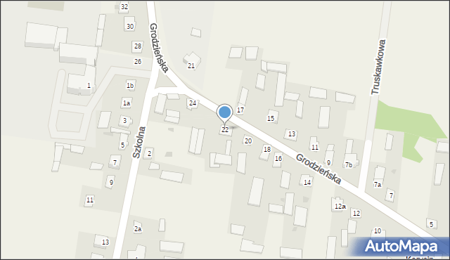 Korycin, Grodzieńska, 22, mapa Korycin