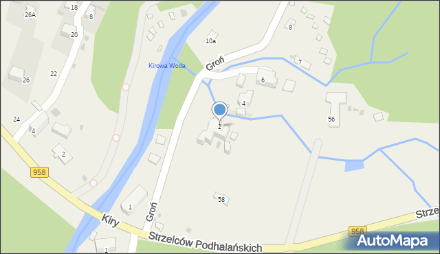 Kościelisko, Groń, 2, mapa Kościelisko