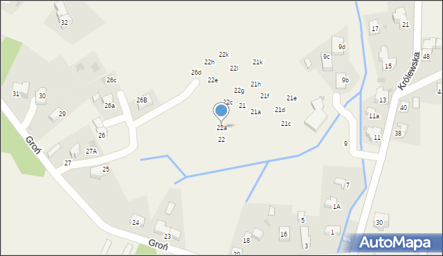 Kościelisko, Groń, 22a, mapa Kościelisko