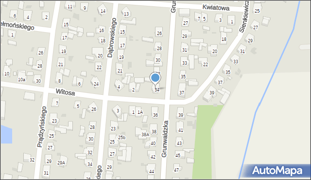 Kostrzyn, Grunwaldzka, 34, mapa Kostrzyn