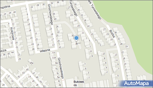 Koszalin, Grochowskiego Maksymiliana, ks., 36, mapa Koszalina