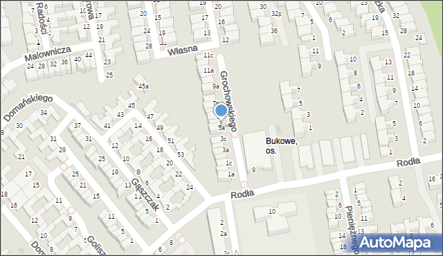 Koszalin, Grochowskiego Maksymiliana, ks., 5a, mapa Koszalina